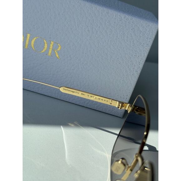 NEW Dior Cannage S1U Metal Square Sunglasses in Gold Grey main image 9
